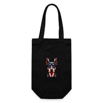 Doberman géométrique : Pièce d’Art canine angulaire - Sac à bouteille - noir - Devant