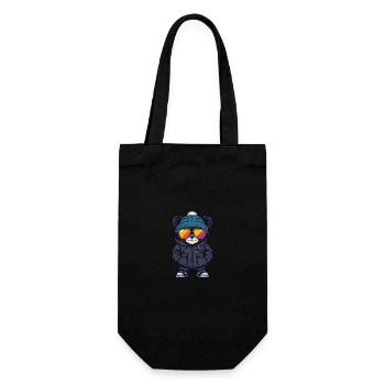 Bear Winter - Gift Bag for Bottles - black - Front