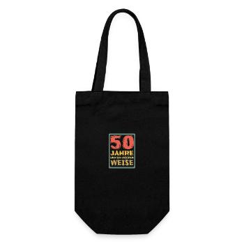 Spruch 50 - Geschenkbeutel für Flaschen - Schwarz - Vorne