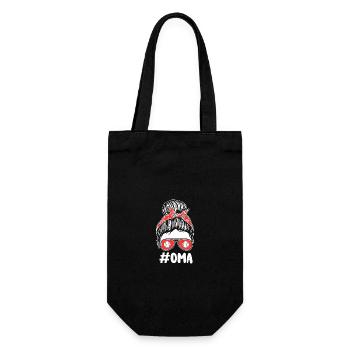 Baseballspieler Oma Großmutter Baseball - Geschenkbeutel für Flaschen - Schwarz - Vorne