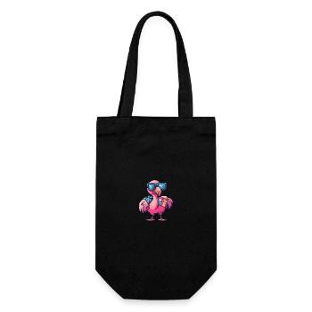 Flamingo Comic Cool Summer - Gift Bag for Bottles - black - Front