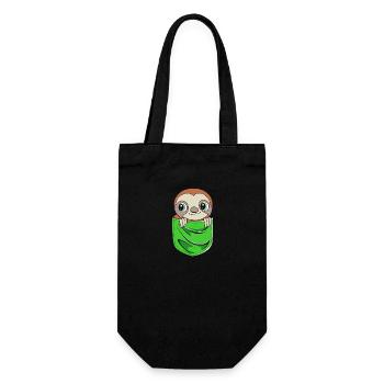 Faultier Faulheit Faulenzer Morgenmuffel - Geschenkbeutel für Flaschen - Schwarz - Vorne