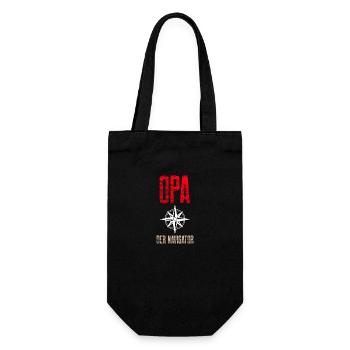 Opa der Navigator Design - Geschenkbeutel für Flaschen - Schwarz - Vorne