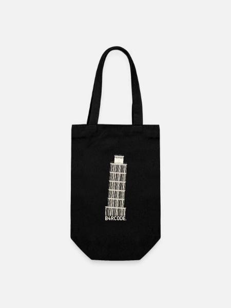 B4RCODE. Pisa - Geschenkbeutel für Flaschen - Schwarz