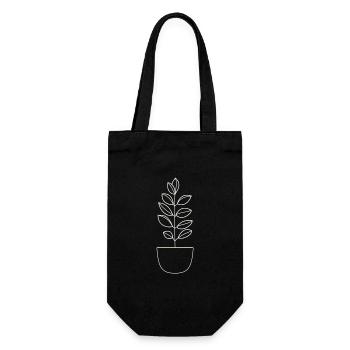Plant minimalist - Gift Bag for Bottles - black - Front