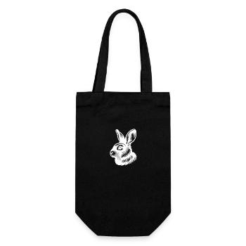 Petit lapin mignon avec de grandes oreilles - Sac à bouteille - noir - Devant