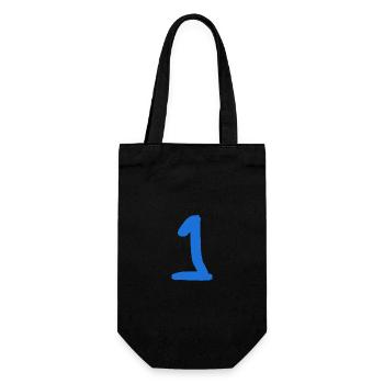 1. 1 JAHR. 1. JAHRESTAG. 1 JAHR GEBURTSTAG - Geschenkbeutel für Flaschen - Schwarz - Vorne