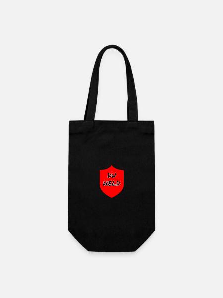 Du Held Schild - Geschenkbeutel für Flaschen - Schwarz