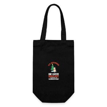 Weihnachtsmann Weihnachtsfest Weihnachten Katzen - Geschenkbeutel für Flaschen - Schwarz - Vorne