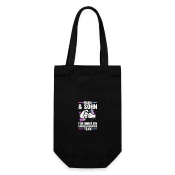 Mom and son - Gift Bag for Bottles - black - Front