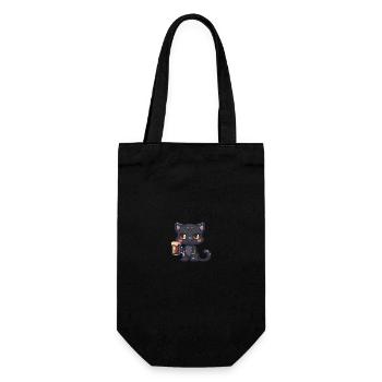 Panther Bier Pixel - Geschenkbeutel für Flaschen - Schwarz - Vorne