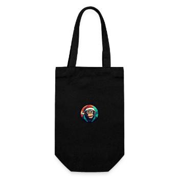 Monkey Christmas Christmas - Gift Bag for Bottles - black - Front