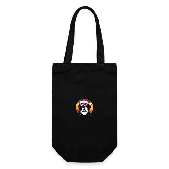 Saint Bernard Dog Christmas Cool - Gift Bag for Bottles - black - Front