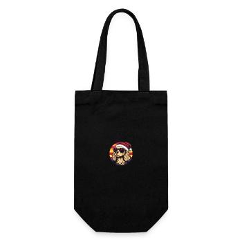 Cocker Spaniel Hund Weihnachten Cool - Geschenkbeutel für Flaschen - Schwarz - Vorne