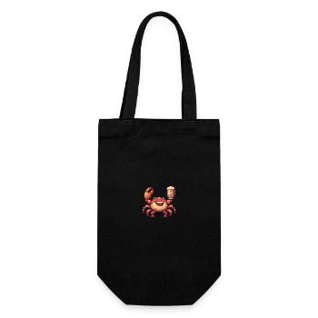 Krebs Krabbe Bier Pixel - Geschenkbeutel für Flaschen - Schwarz - Vorne