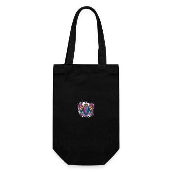 Bulle Wappen Porträt Tier Taurus Bunt - Geschenkbeutel für Flaschen - Schwarz - Vorne