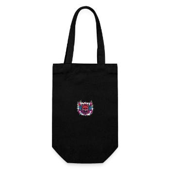 Fuchs Wappen Porträt Bunt - Geschenkbeutel für Flaschen - Schwarz - Vorne