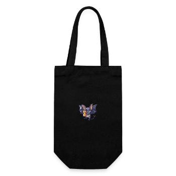 Fledermaus Bier Pixel - Geschenkbeutel für Flaschen - Schwarz - Vorne