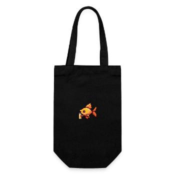 Poisson rouge bière pixel - Sac à bouteille - noir - Devant