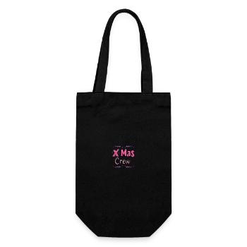 X-Mas Crew Weihnachtlich - Geschenkbeutel für Flaschen - Schwarz - Vorne