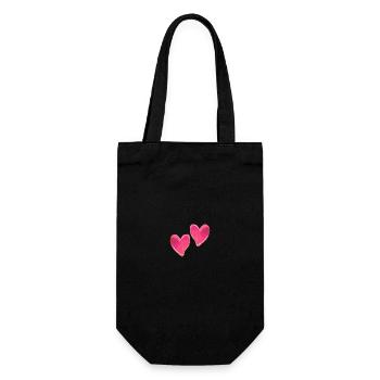 Herzen Love Verliebt Valentinstag - Geschenkbeutel für Flaschen - Schwarz - Vorne
