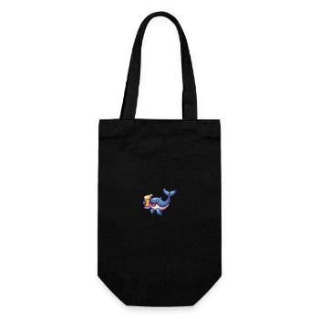 Whale Beer Pixel - Gift Bag for Bottles - black - Front