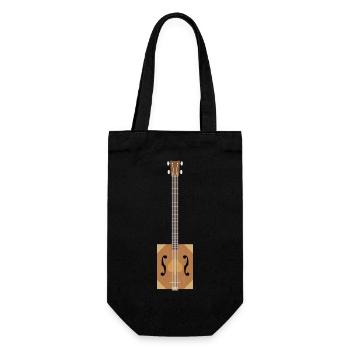 Zigarrenkisten-Gitarre - Geschenkbeutel für Flaschen - Schwarz - Vorne