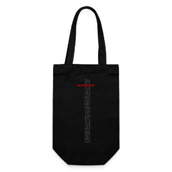 Alert! Antifascista! - Word art red/grey - Gift Bag for Bottles - black - Front