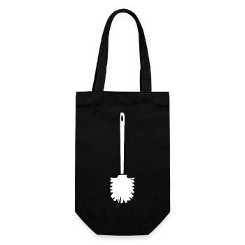 Klobürste Toilette Geschenk Einzug - Geschenkbeutel für Flaschen - Schwarz - Vorne