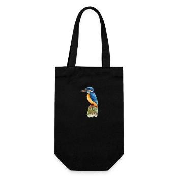 Eisvogel - Geschenkbeutel für Flaschen - Schwarz - Vorne