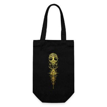 Ygdrassil Weltenbaum Runen Symbol Spiritualität - Geschenkbeutel für Flaschen - Schwarz - Vorne