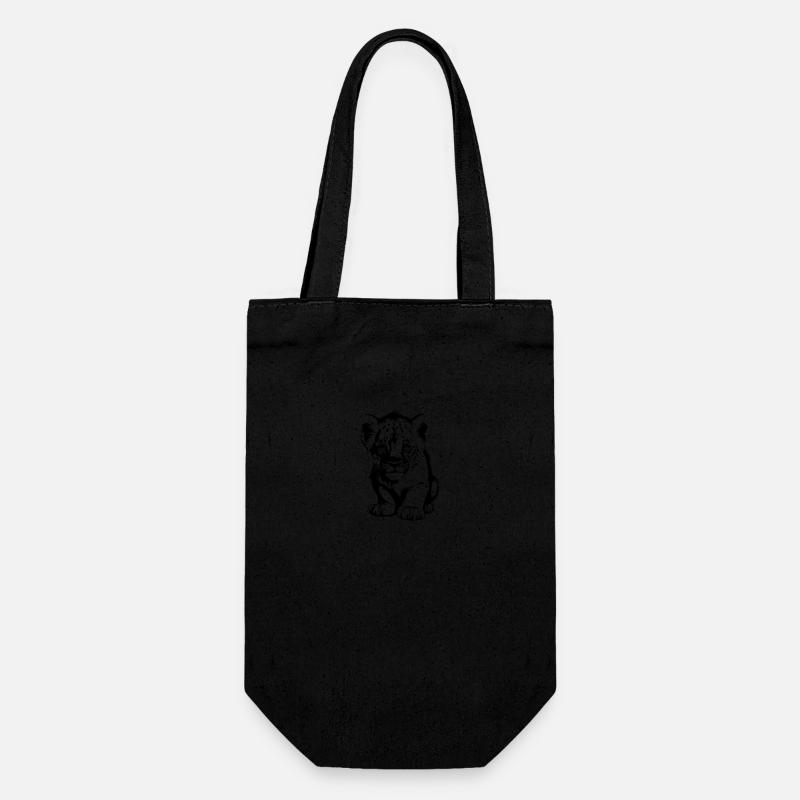 mignon bébé lion comme illustration vectorielle - Sac à bouteille - noir