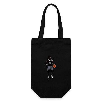 Black and White Basketball Player Illustration - Geschenkbeutel für Flaschen - Schwarz - Vorne
