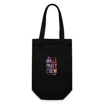 Malle Party Crew Spruch - Geschenkbeutel für Flaschen - Schwarz - Vorne