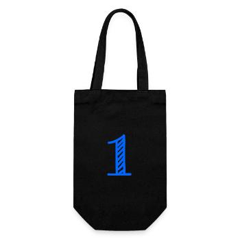 1. 1 AN. 1er ANNIVERSAIRE. ANNIVERSAIRE 1 AN - Sac à bouteille - noir - Devant