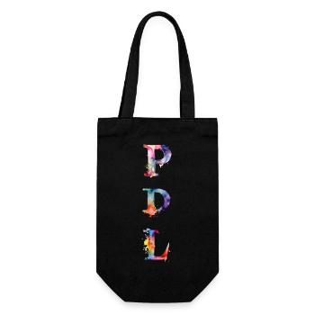 PDL Pflegedienstleitung Wasserfarbe Watercolor - Geschenkbeutel für Flaschen - Schwarz - Vorne