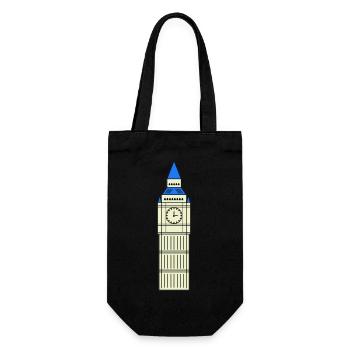 big ben design - Geschenkbeutel für Flaschen - Schwarz - Vorne