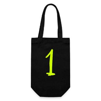 1 JAHR. 1. GEBURTSTAG. GEBURTSTAG 1 JAHR. Eins - Geschenkbeutel für Flaschen - Schwarz - Vorne