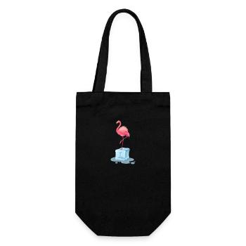 exotischer Eisbade-Flamingo Winterschwimmen eisbad - Geschenkbeutel für Flaschen - Schwarz - Vorne