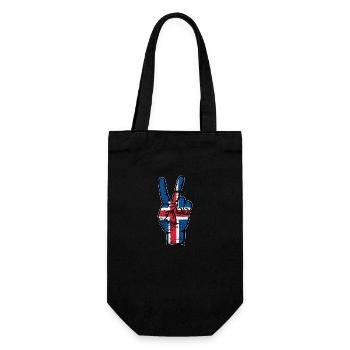 Iceland Flag Peace Victory Symbol Used - Gift Bag for Bottles - black - Front