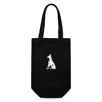 Stylized Doberman Dogs Silhouette - Gift Bag for Bottles - black - Front