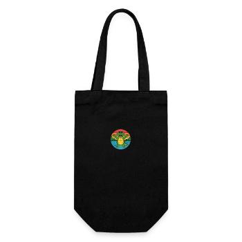 Alligator Retro Alligatoren - Geschenkbeutel für Flaschen - Schwarz - Vorne