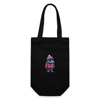 Hippopotame Hiver - Sac à bouteille - noir - Devant