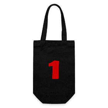 1. 1 JAHR. 1. JAHRESTAG. 1 JAHR GEBURTSTAG - Geschenkbeutel für Flaschen - Schwarz - Vorne