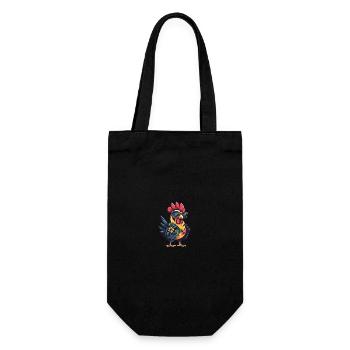 Coq Bande Dessinée Été Cool - Sac à bouteille - noir - Devant