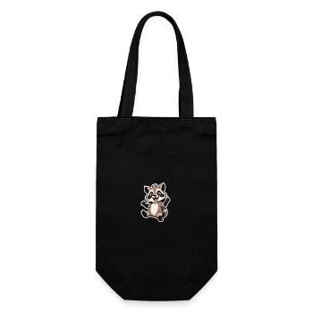 Happy and joyful raccoon - Gift Bag for Bottles - black - Front