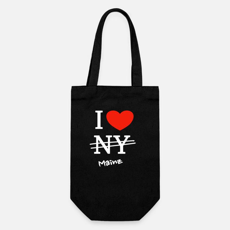 Ich liebe Mainz - I love Mainz - Geschenkbeutel für Flaschen - Schwarz