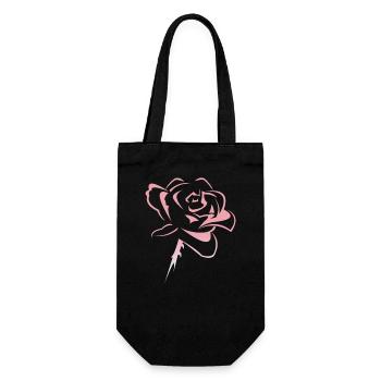 Fleur, rose - Sac à bouteille - noir - Devant
