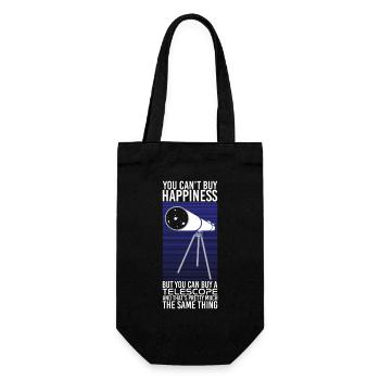 Astronomie - You Can't Buy Happiness - Geschenkbeutel für Flaschen - Schwarz - Vorne