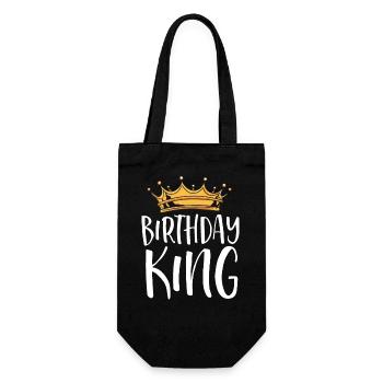 Birthday King Crown T-Shirt - Gift Bag for Bottles - black - Front